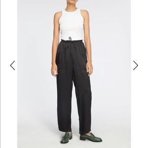 Black silky trousers